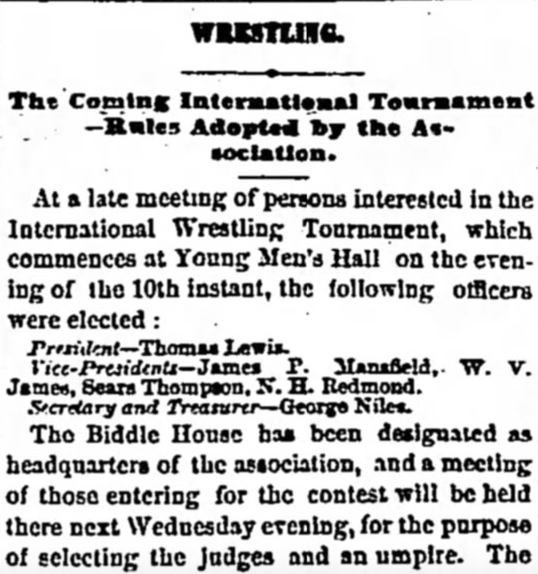 DragonKingKarl Classic Wrestling Show: The true story behind the 1870 Detroit International tournament